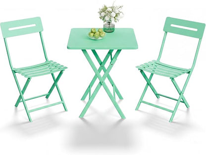 GarveeTech 3-Piece Folding Bistro Set, Heavy Duty Outdoor Patio Furniture - Image 8