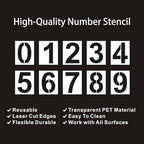 2 Inch Plastic Number Stencils - Reusable Digital Templates for Cake, Address, Painting