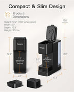 Single Serve Hot & Iced Coffee Maker with Strong Brew, 40oz Removable Reservoir, 6 Brew Sizes, Compatible with K Cup and Grounds, Compact for Home, Office, RV and Dorm, Black (2.0 Version)