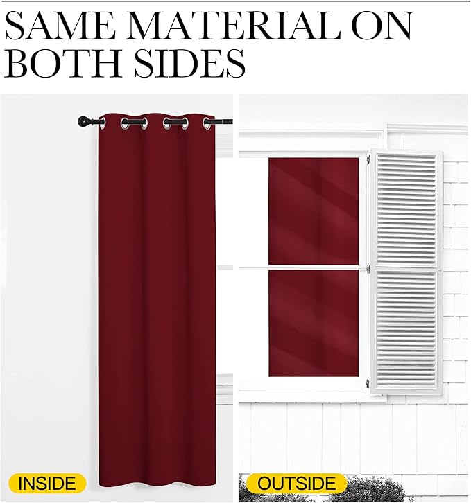 NICETOWN Burgundy Red Blackout Draperies Curtains - Image 6