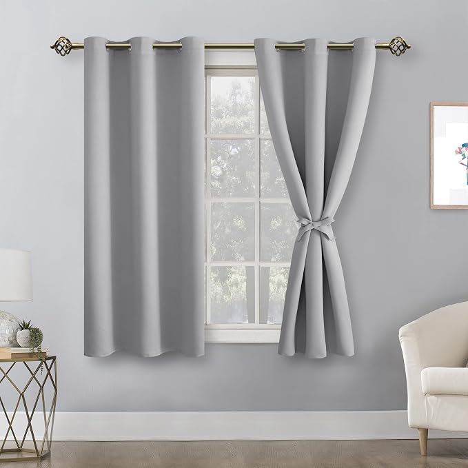 Short Blackout Curtains for Bedroom, 38 x 45 Inch | Thermal Insulated & Light - Image 8