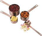 Measuring Cups and Spoons Set 10, Copper Measuring Cups and Spoons Set for Baking & Kitchen, Metric & US Stainless Steel 4 Measure Cups and 5 Spoons with Leveler