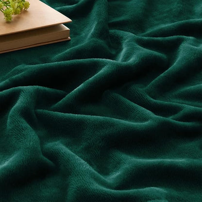 BEDELITE Fleece Blanket Soft Plush Queen Bed Blanket Forest Green 90"x90" | - Image 4