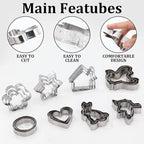 Metal Cookie Cutters Set 24 Pieces, Cookie Cutter -Heart, Star, Round, Flower, Animals for Valentine'S Day Christmas Holiday