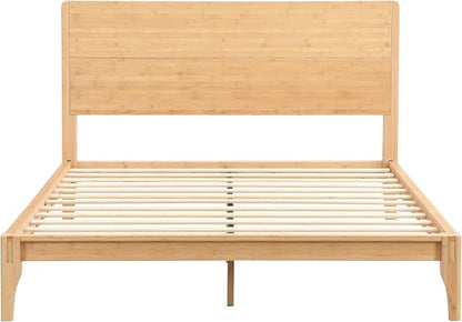 Merax Full Size Bamboo Platform Bed, Mid-Century Modern Bed Frame - Image 6