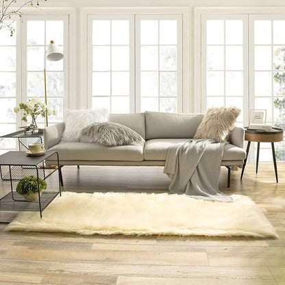Ashler faux fur rug, Fluffy Shaggy Area Rug Ultra Soft 2.2 x 6 Feet Rectangle by AshlerHomeDeco