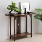 Southeast Asian Style Console Table, Walnut Bamboo Entryway Table, Narrow Long by Unknown