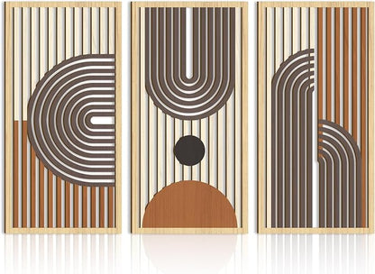 IARTTOP Mid century Modern Decor 16x32 Inch Large Boho Wood Wall Art Abstract by IARTTOP