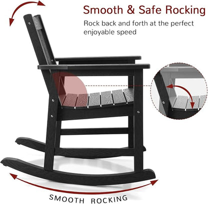 Stoog Low Back Patio Rocking Chair – Heavy Duty 400 lbs Capacity Outdoor Rocker - Image 6