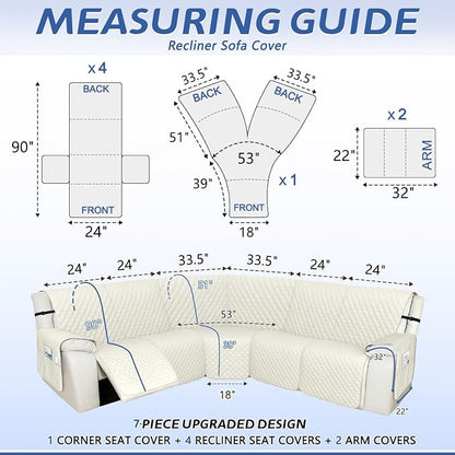 Arfntevss Recliner Sectional Couch Covers 1OO% Waterproof L Shape Sofa Cover - Image 2
