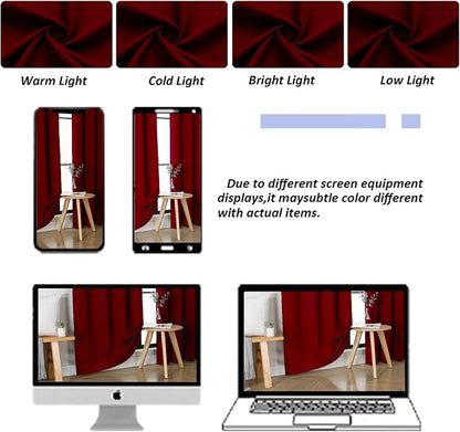 Simplebrand Ava Red Short Blackout Curtains - Image 9