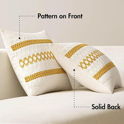 MIULEE Set of 2 Mustard Yellow Decorative Lumbar Pillow Covers 12x20 Inch | Fall - Image 6