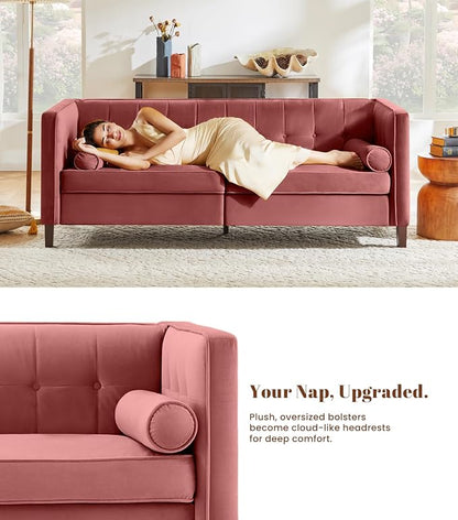 Dreamsir 78'' W Velvet Sofa, Mid-Century Love Seats Sofa Furniture - Image 3