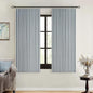 MIULEE Grayish Blue Pinch Pleated 100% Blackout Linen Curtains 40x63 Inches | by MIULEE
