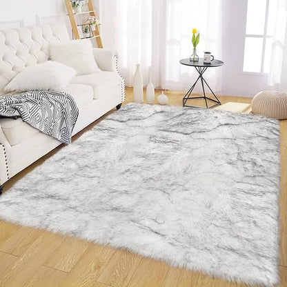 Latepis Area Rug 5x8 Living Room Rugs White by Latepis