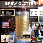 White BREW GLITTER Edible Glitter For Drinks, Cocktails, Beer, Garnish Glitter & Beverages | KOSHER & HALAL Certified | 100% Edible & Food Grade | Vegan, Gluten, Nut Free (50g, White)