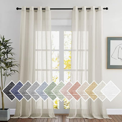 NICETOWN Textured Linen Sheer Curtains by NICETOWN