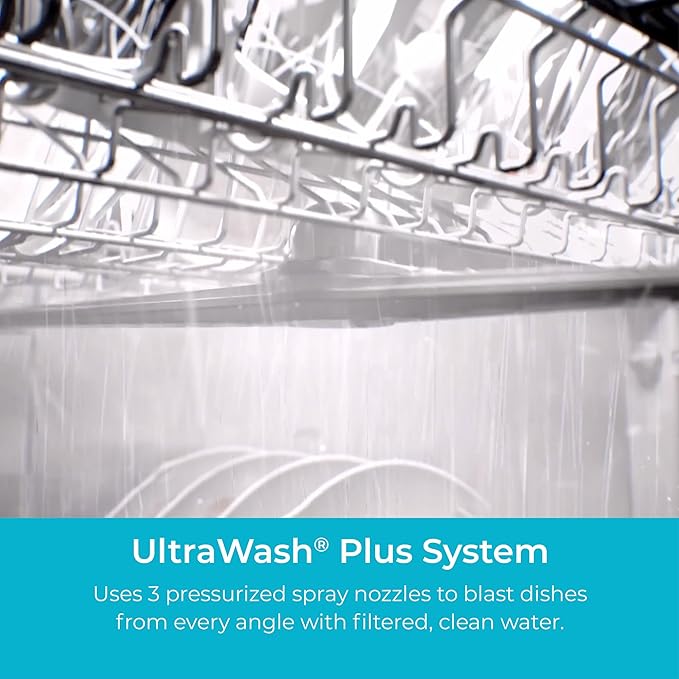 Kenmore 24" Built-in Stainless Steel Tub Dishwasher EasyFlex 3rd, SmartWash, UltraWash Plus, TurboDry, and MoreSpace Adjustable Rack, Energy Star Certified, White