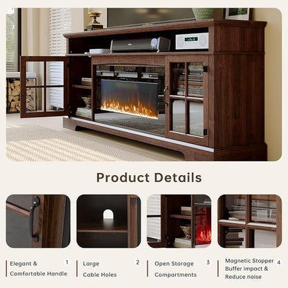 70" Farmhouse TV Stand with 36" Fireplace - Image 4