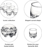 Bormioli Rocco Galassia Shot Glasses – Gift Set Of 6 Drinking Shot Cups With Elegant Curved Shape, Heavy Sham & Interlocking Feet – Short Shooter Tumblers For Liquors & Spirits (2.25oz)