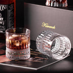 KAMMAK Whiskey Glass Set of 2, 7.05oz Old Fashioned wine Glass for Scotch, Cocktails, Rum, Vodka in Bar And Party Gifts for Men, Whisky Lovers, Wedding, Anniversary, Birthday