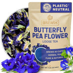 BREWIX, Butterfly Pea Flower Herbal Tea Loose Leaf (40+ Cups,1.41oz/40g) | Caffeine Free | Premium Dried Butterfly Pea Flowers For Blue & Purple Drinks, Food Coloring