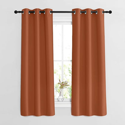 NICETOWN Blackout Burnt Orange Curtains 63 inch Length 2 Panels by NICETOWN