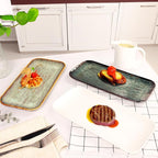 Porcelain Dinner Plates, Serving platters for entertaining, for Fruit, cheese, snack, Bread, cupcake, Salad - Scratch Resistant durable, Microwave, Dishwasher Safe, four colors 4 PCS
