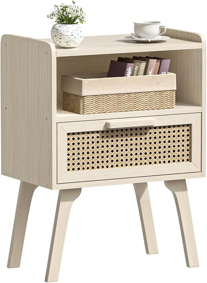 Lerliuo Rattan Nightstand, Side Table by Lerliuo