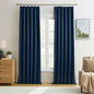 92 Inch Long Curtains Navy Blue Pinch Pleated Draperies by KEQIAOSUOCAI