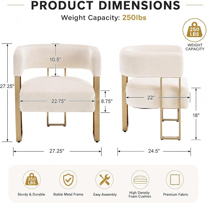 Barrel Accent Chair, Living Room Side Chair - Image 2