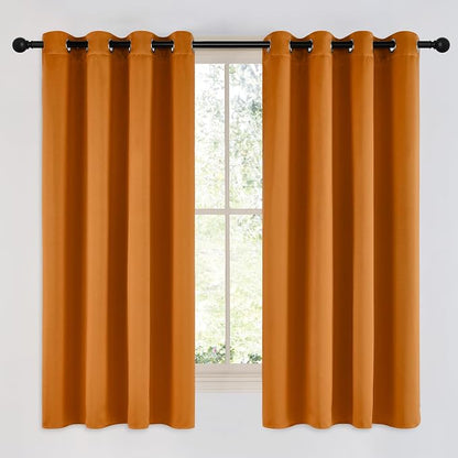 NICETOWN Room Darkening Orange Curtains 63 inches Long by NICETOWN