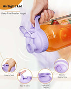 64oz Glass Mason Jar Pitcher with Lid Wide Mouth, 2 Quart Leakproof Glass Water Jug for Juice, Sun Iced Tea, Cold Brew Coffee, Milk Storage, Purple