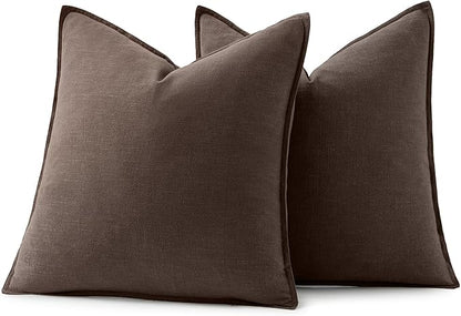 MIULEE Decorative Linen Pillow Covers 16x16 Inch Reddish Brown | Boho - Image 6