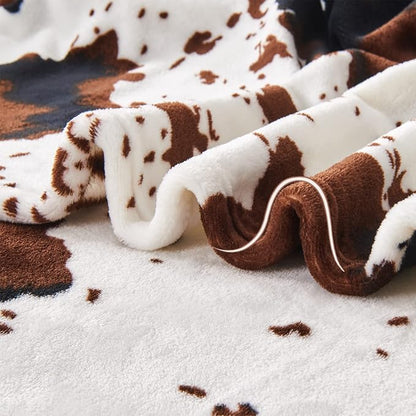 Edenleaf Flannel Cow Print Blanket 60"x80", Ultra Cozy Cow Throw Blanket - Image 4