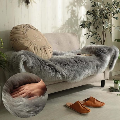 HUAHOO Premium Genuine Sheepskin Rug Grey Real Australia Sheepskin Natural - Image 6