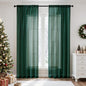 MIULEE Hunter Green Sheer Curtains 54 X 45 Inches, 2 Panels | Solid Color by MIULEE