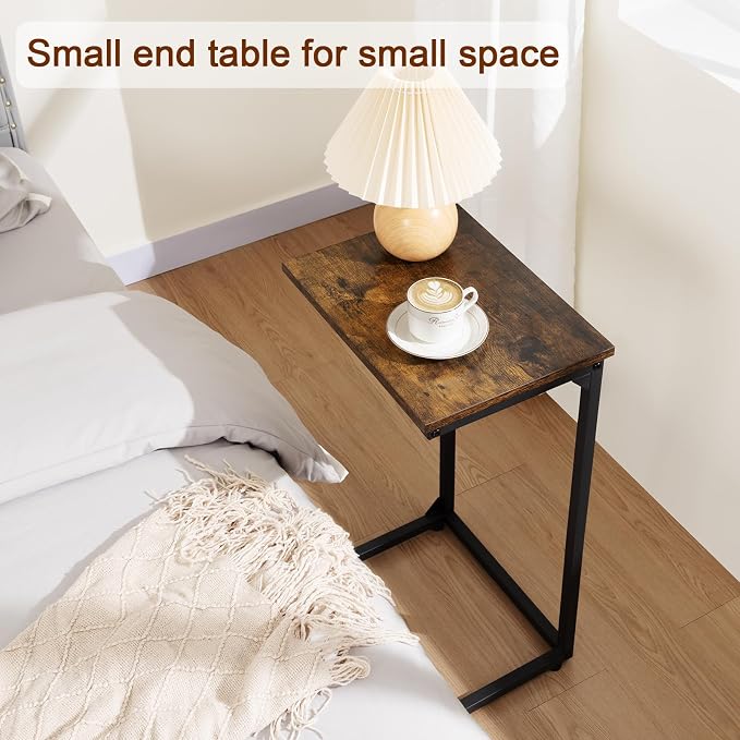 AMHANCIBLE C Shaped End Tables Set of 2, Couch Side Tables that Slide Under Sofa - Image 3