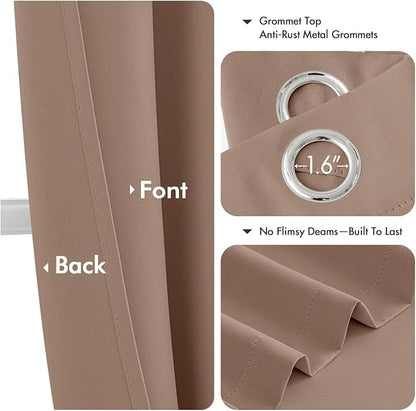 MIULEE Blackout Curtains for Bedroom 2 Panels 40 x 72 Inch Long Cappuccino | - Image 4