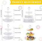 Sawysine 6 Pack 3 Tiers Dessert Stand Plastic Cupcake Stand Serving Trays Cupcake Display Stand Cookie Tray for Party and Platter for Home(Silver)