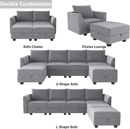 HONBAY Modern Fabric Middle Module - Image 6