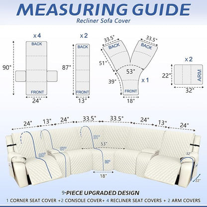 Arfntevss Recliner Sectional Couch Covers 1OO% Waterproof L Shape Sofa Cover - Image 2