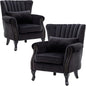 Accent Chairs Set of 2 with Arm Comfy Velvet Living Room Chair Mid-Century by DMFurniture