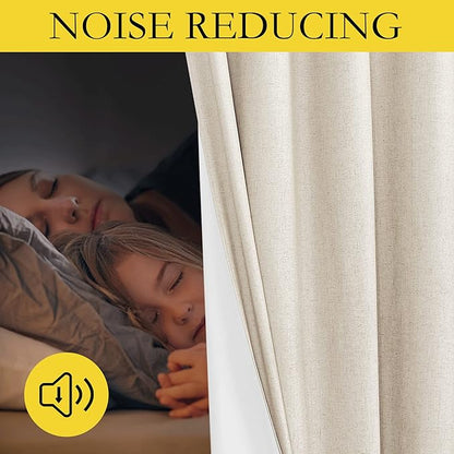 NICETOWN 100% Absolutely Blackout Linen Curtains - Image 4