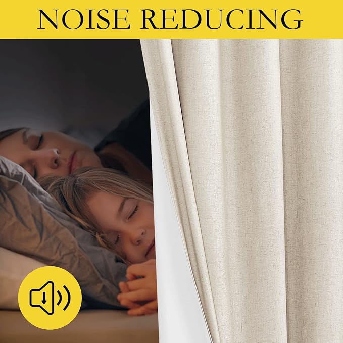 NICETOWN Linen Blackout Curtains 45" Long - Image 4