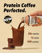 SUPER COFFEE Protein+, Keto Protein Coffee (0g Added Sugar, 25g Protein, 150 Calories) [Mocha] 12 Fl Oz, 12 Pack | Iced Smart Coffee Drinks
