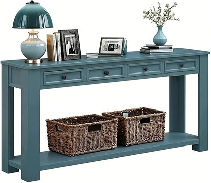 LKTART Solid Wood Console Table, 63 in Long Sofa Table Entryway Table by LKTART