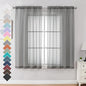 2 Panels Sheer Curtains 63 Inches Long Rod Pocket Light Weight Soft Voile by OVZME