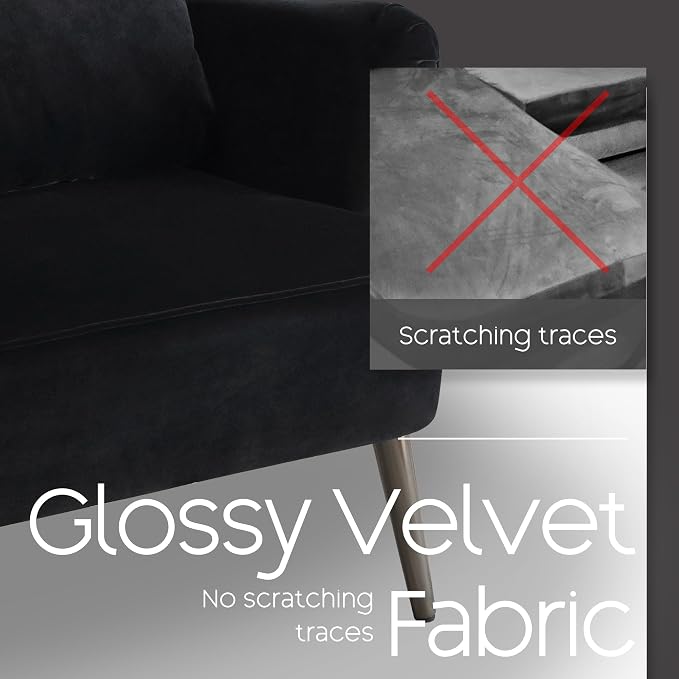 Modern Accent Chairs Set of 2, Comfy Wingback Armchair - Image 3