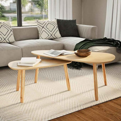 Gecheer Scandinavian Style Solid Pine Wood Coffee Tables by Gecheer